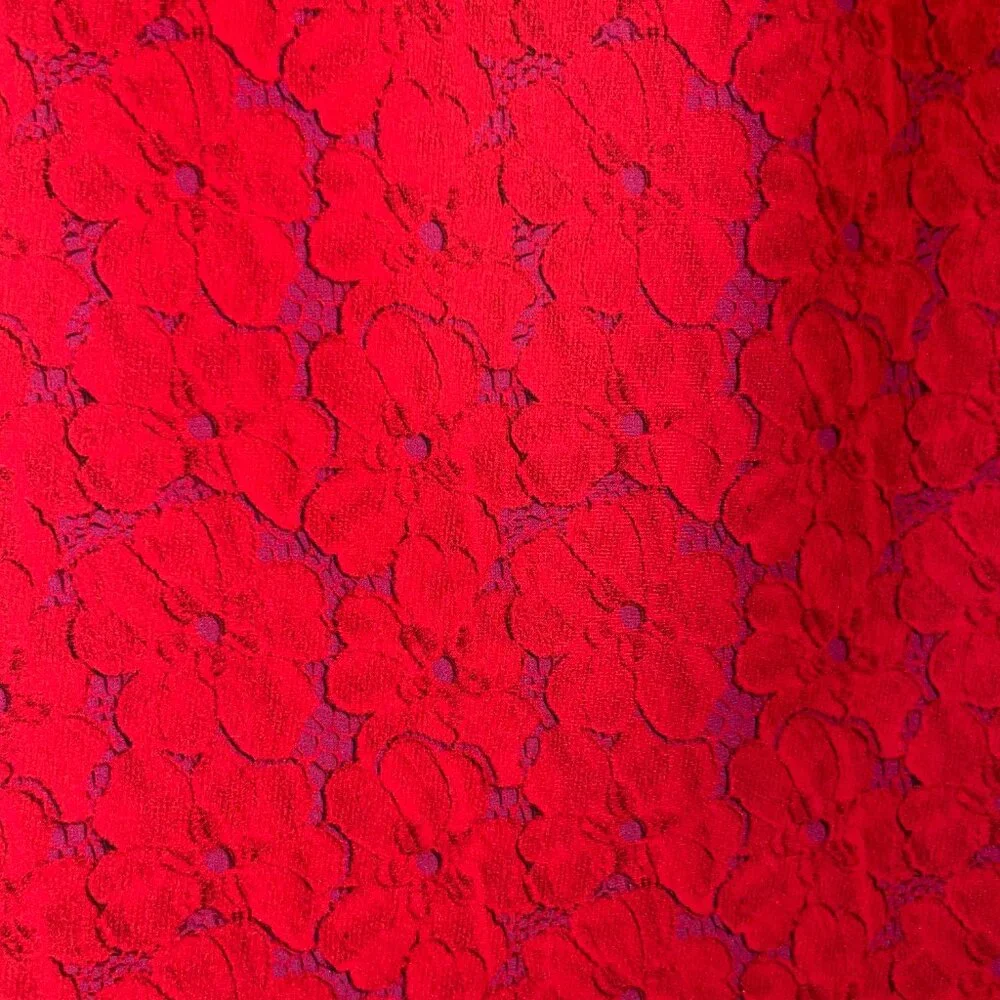 Cynthia Rowley Pencil Skirt with Orange-red and Purple Floral Print Size 10